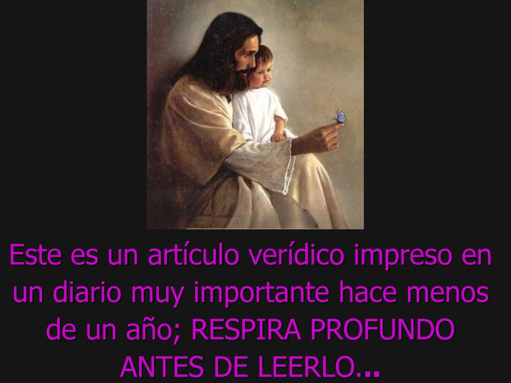 Este es un artículo verídico impreso en un diario muy importante hace menos de un año; RESPIRA PROFUNDO ANTES DE LEERLO...