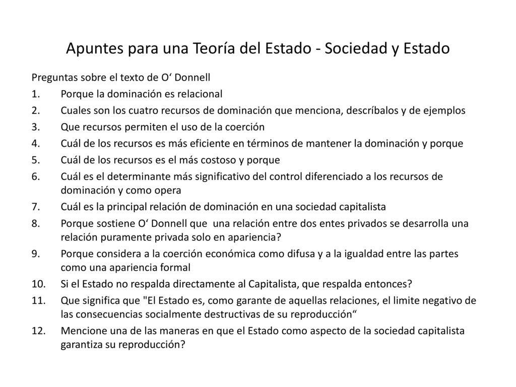 Apuntes para una Teoría del Estado - Sociedad y Estado