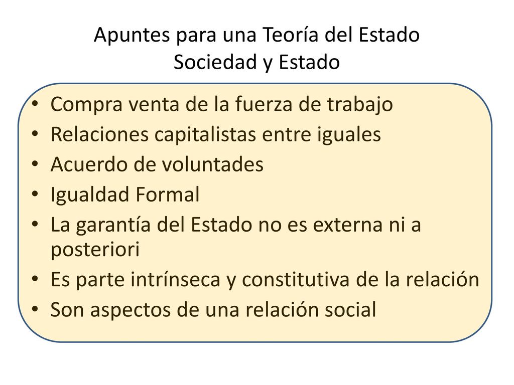 Apuntes para una Teoría del Estado Sociedad y Estado
