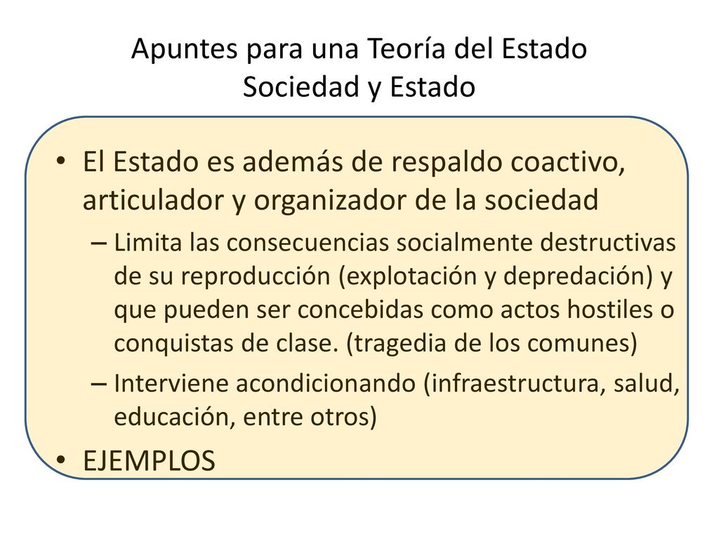 Apuntes para una Teoría del Estado Sociedad y Estado