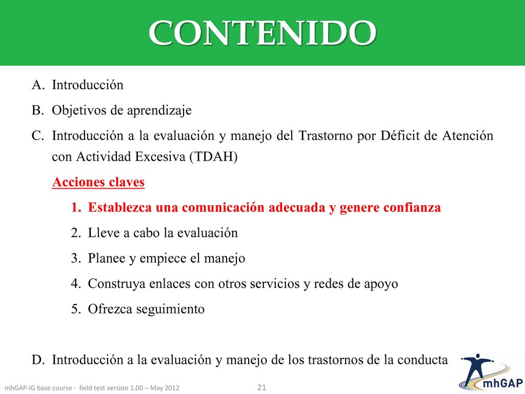 mhGAP-IG base course - field test version 1.00 – May 2012