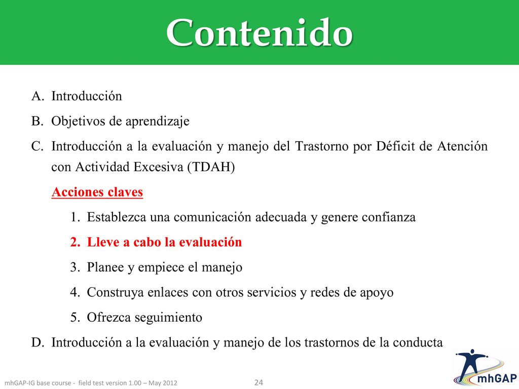 mhGAP-IG base course - field test version 1.00 – May 2012
