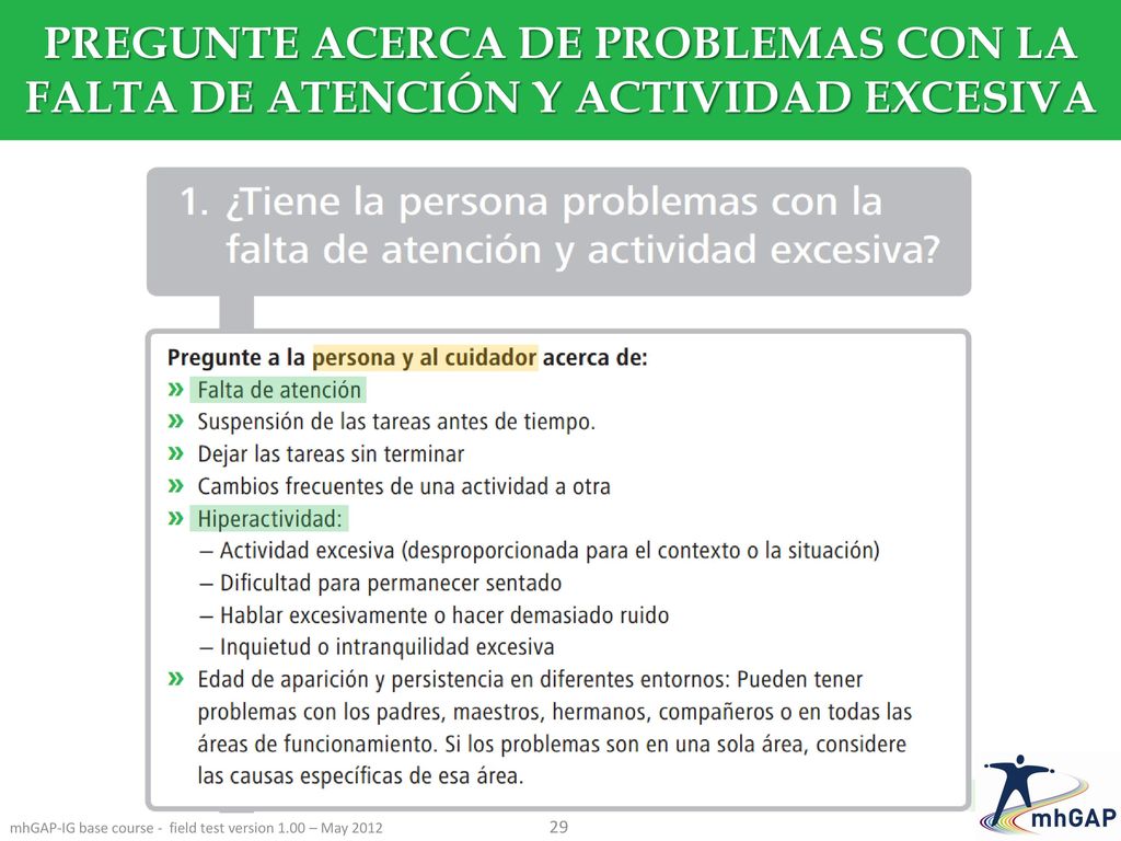 mhGAP-IG base course - field test version 1.00 – May 2012