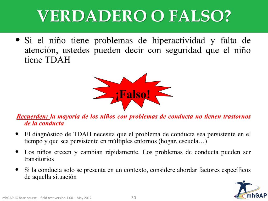 mhGAP-IG base course - field test version 1.00 – May 2012