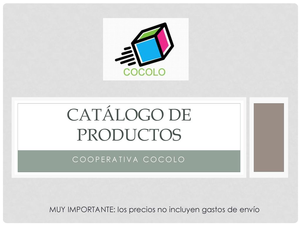 Catálogo de productos COOPERATIVA COCOLO