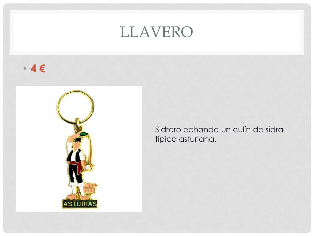 LLAVERO 4 € Sidrero echando un culín de sidra típica asturiana.