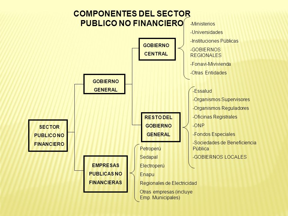 COMPONENTES DEL SECTOR PUBLICO NO FINANCIERO
