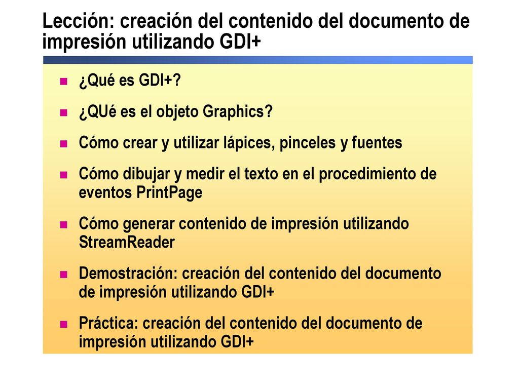 Lección: creación del contenido del documento de impresión utilizando GDI+