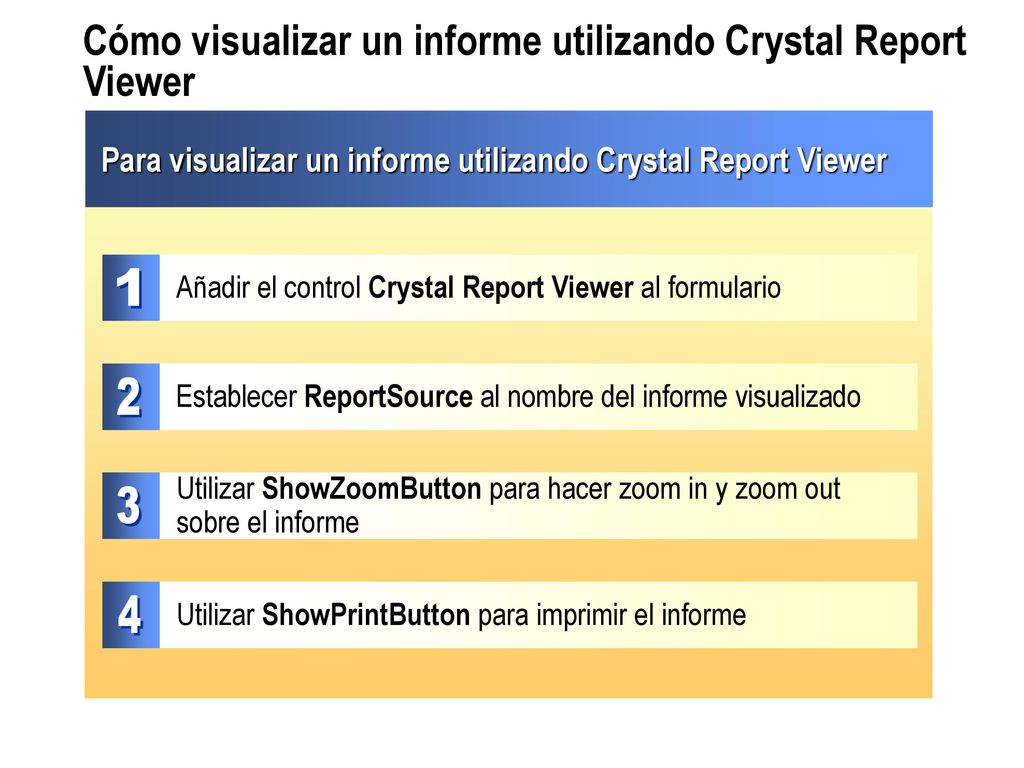 Cómo visualizar un informe utilizando Crystal Report Viewer
