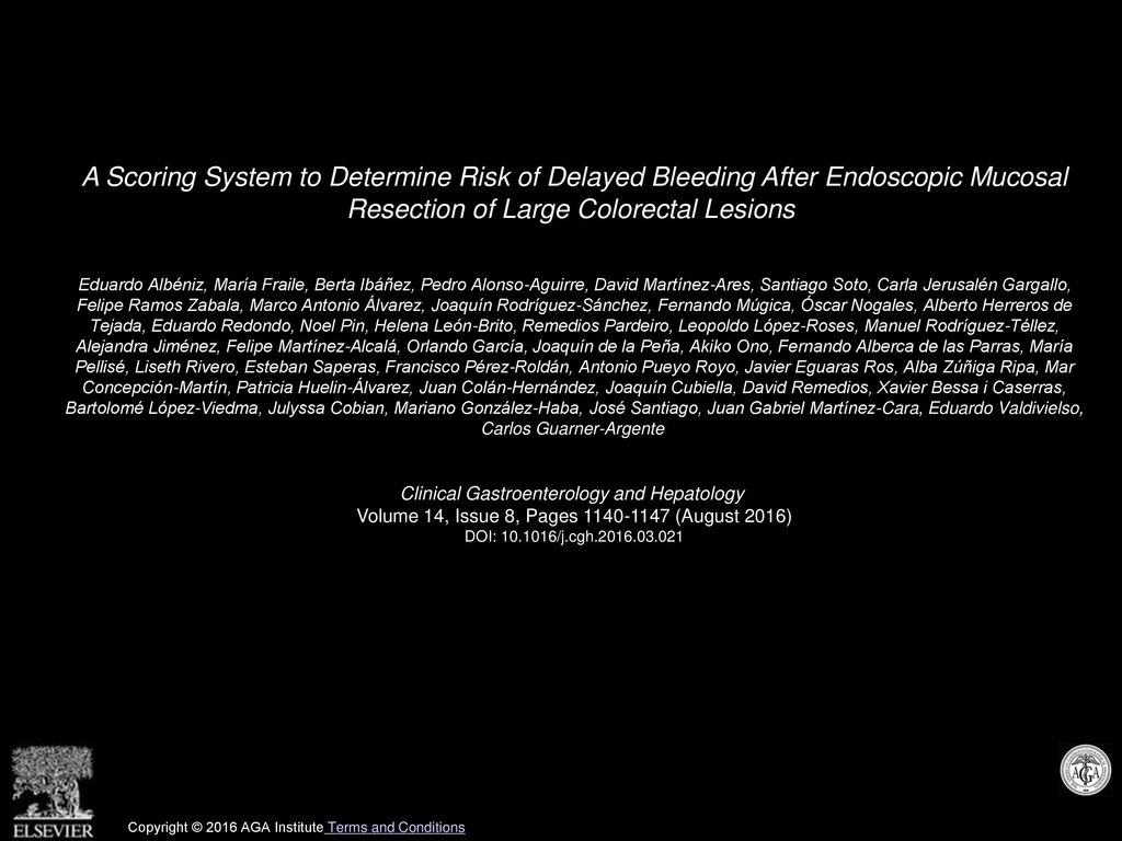 A Scoring System to Determine Risk of Delayed Bleeding After Endoscopic Mucosal Resection of Large Colorectal Lesions