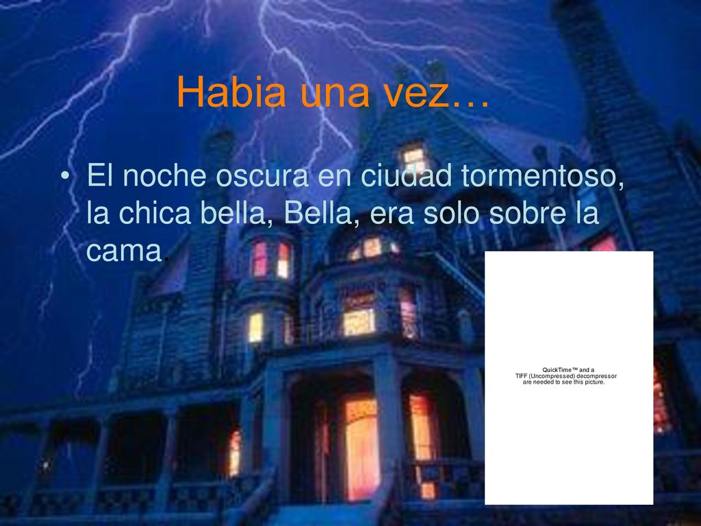 Habia una vez… El noche oscura en ciudad tormentoso, la chica bella, Bella, era solo sobre la cama.
