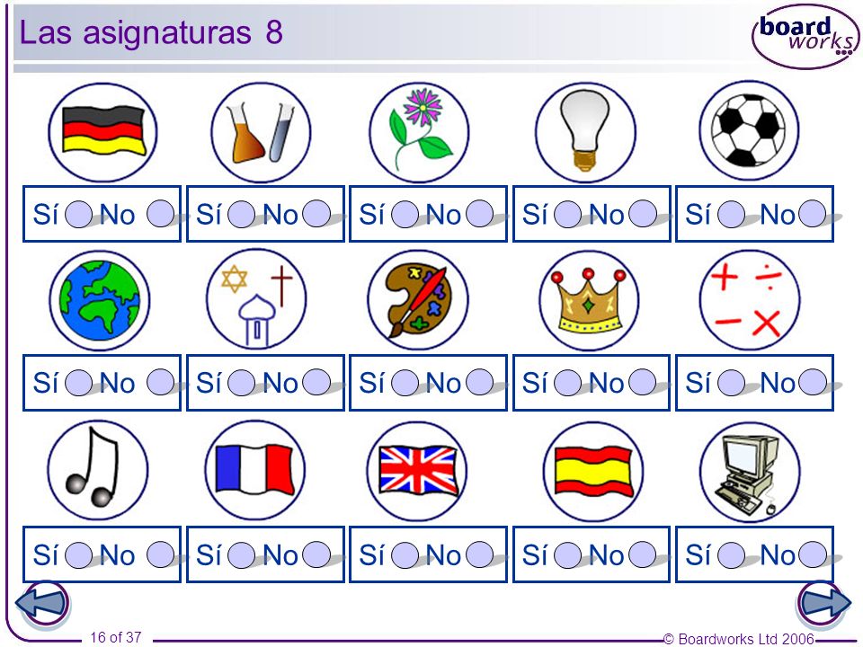 Las asignaturas 8 Sí No Sí No Sí No Sí No Sí No Sí No Sí No Sí No