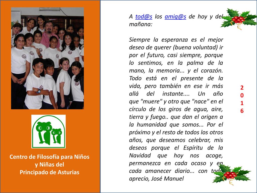 Centro de Filosofía para A los de hoy y del mañana: