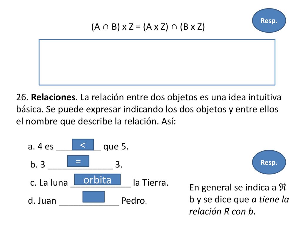 < = orbita (A ∩ B) x Z = (A x Z) ∩ (B x Z)