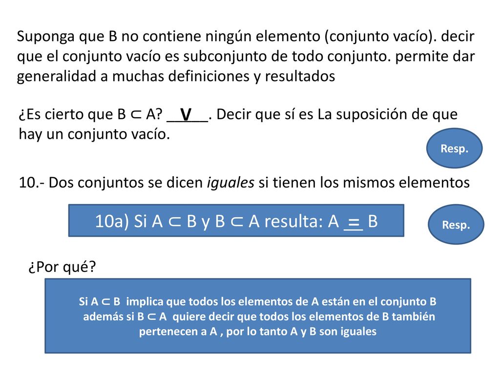 Si A ⊂ B implica que todos los elementos de A están en el conjunto B