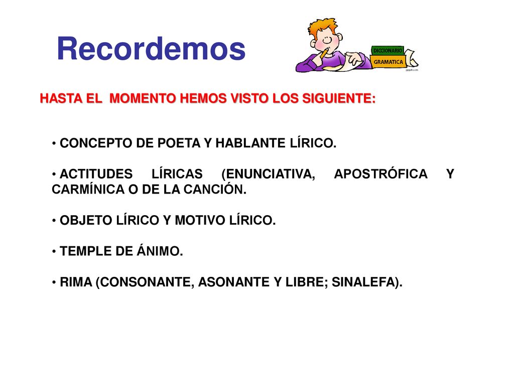 Recordemos HASTA EL MOMENTO HEMOS VISTO LOS SIGUIENTE: