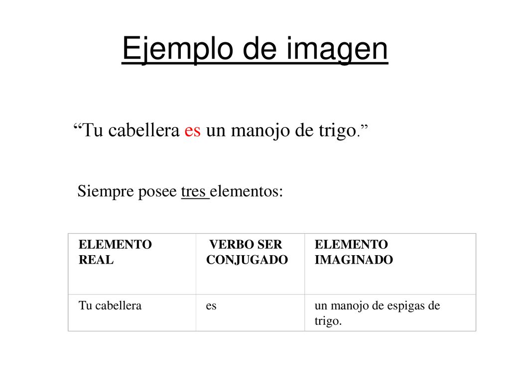 Ejemplo de imagen Tu cabellera es un manojo de trigo.