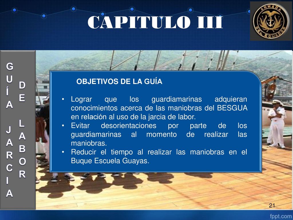 CAPITULO III GUÍA JARCIA DE LABOR Objetivos de lA GUÍA