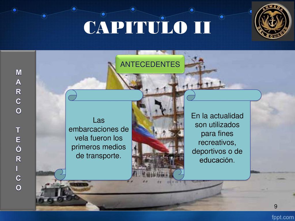 Las embarcaciones de vela fueron los primeros medios de transporte.