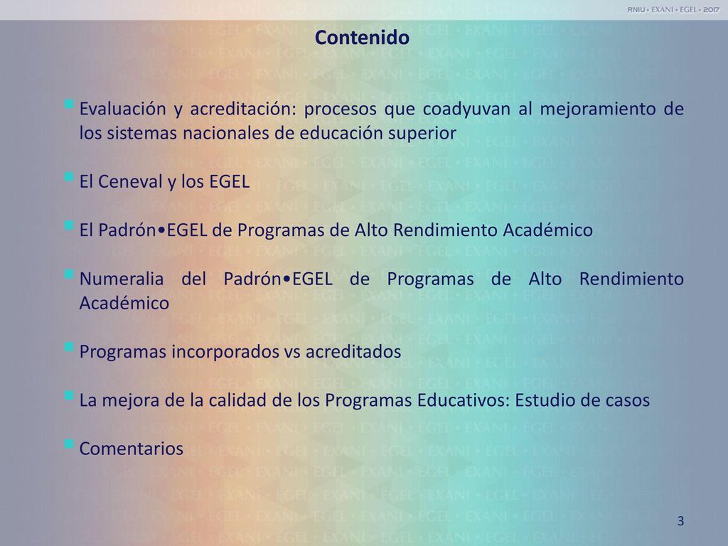 Contenido Evaluación y acreditación: procesos que coadyuvan al mejoramiento de los sistemas nacionales de educación superior.