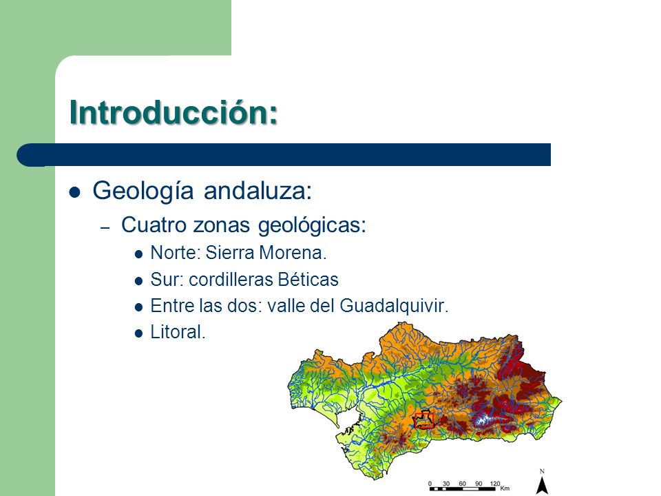 Introducción: Geología andaluza: Cuatro zonas geológicas: