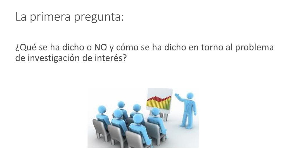 La primera pregunta: ¿Qué se ha dicho o NO y cómo se ha dicho en torno al problema de investigación de interés