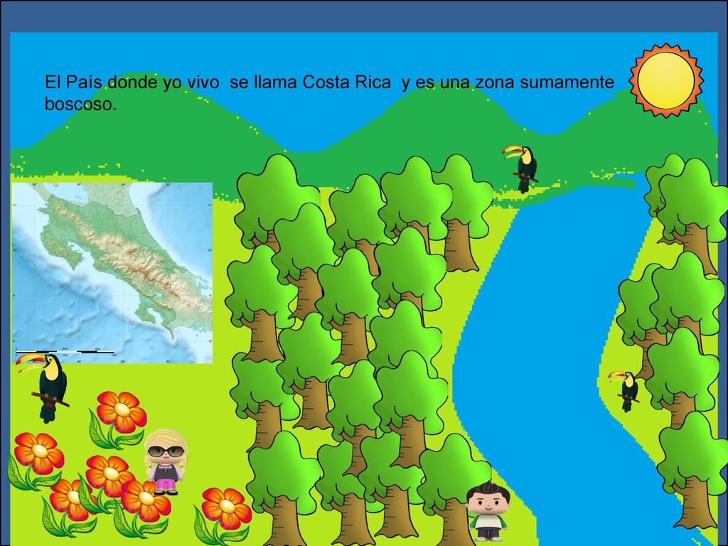 El País donde yo vivo se llama Costa Rica y es una zona sumamente boscoso.