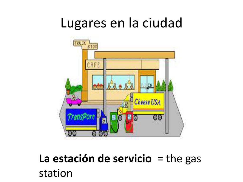 Lugares en la ciudad La estación de servicio = the gas station