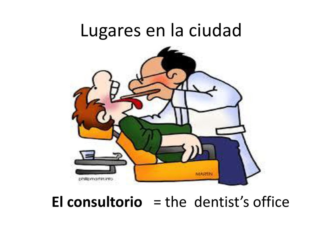 Lugares en la ciudad El consultorio = the dentist’s office