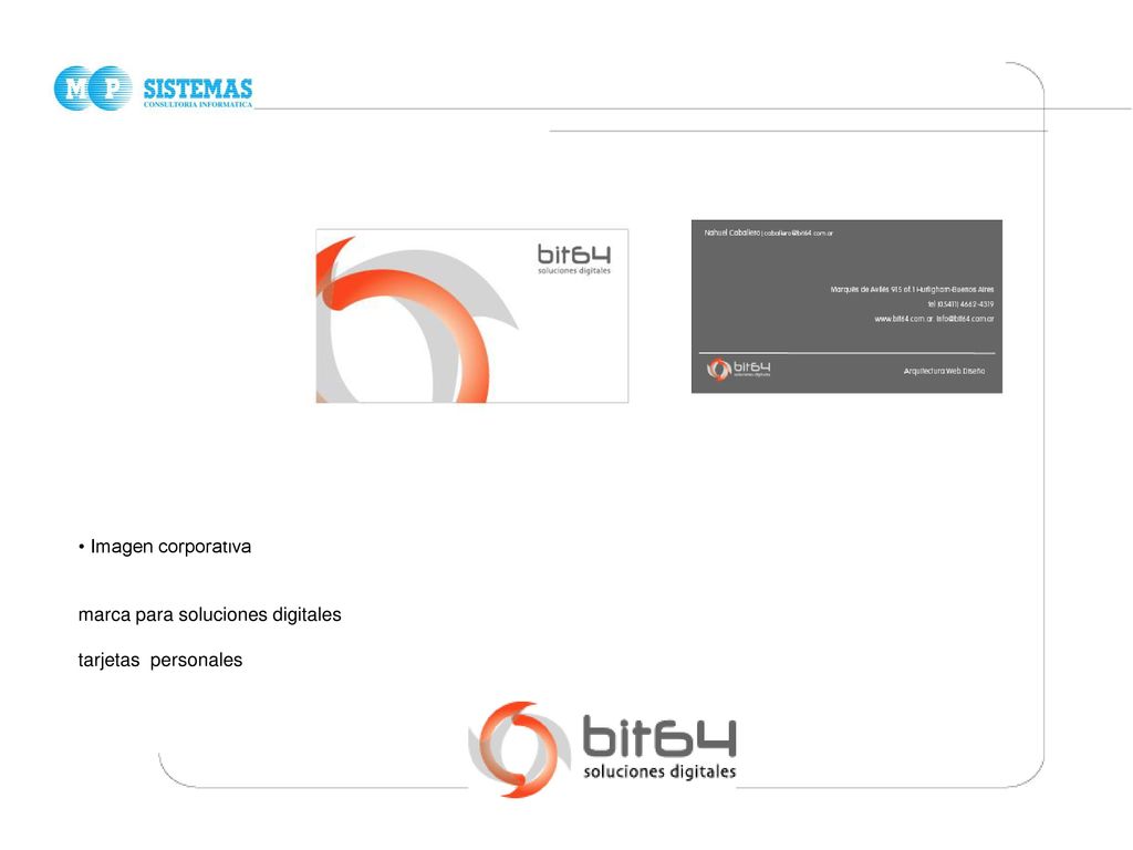 • Imagen corporativa marca para soluciones digitales tarjetas personales