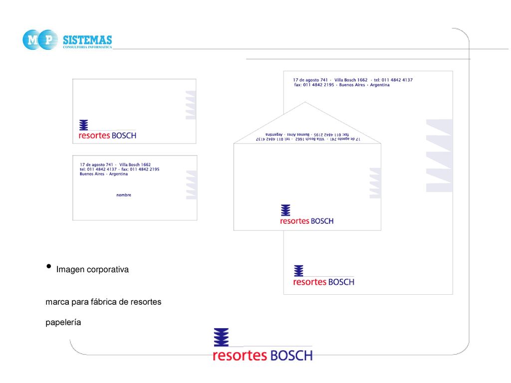 • Imagen corporativa marca para fábrica de resortes papelería
