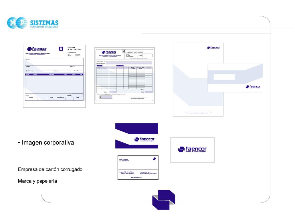 • Imagen corporativa Empresa de cartón corrugado Marca y papelería