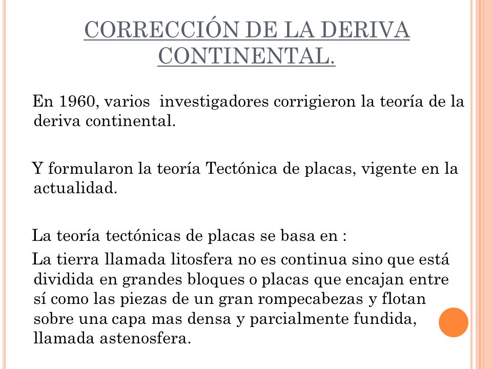 CORRECCIÓN DE LA DERIVA CONTINENTAL.