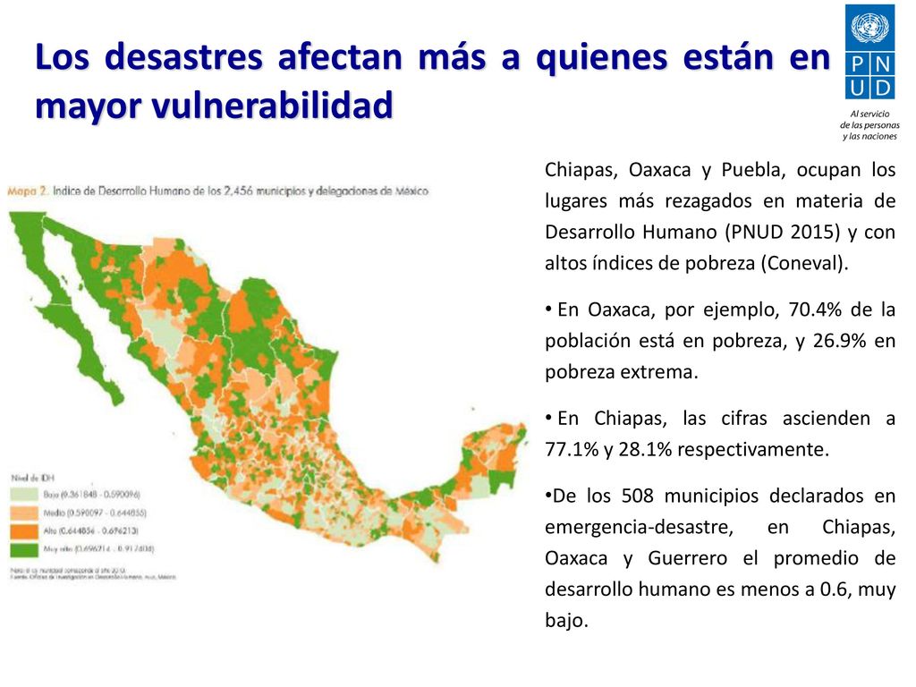 Los desastres afectan más a quienes están en mayor vulnerabilidad