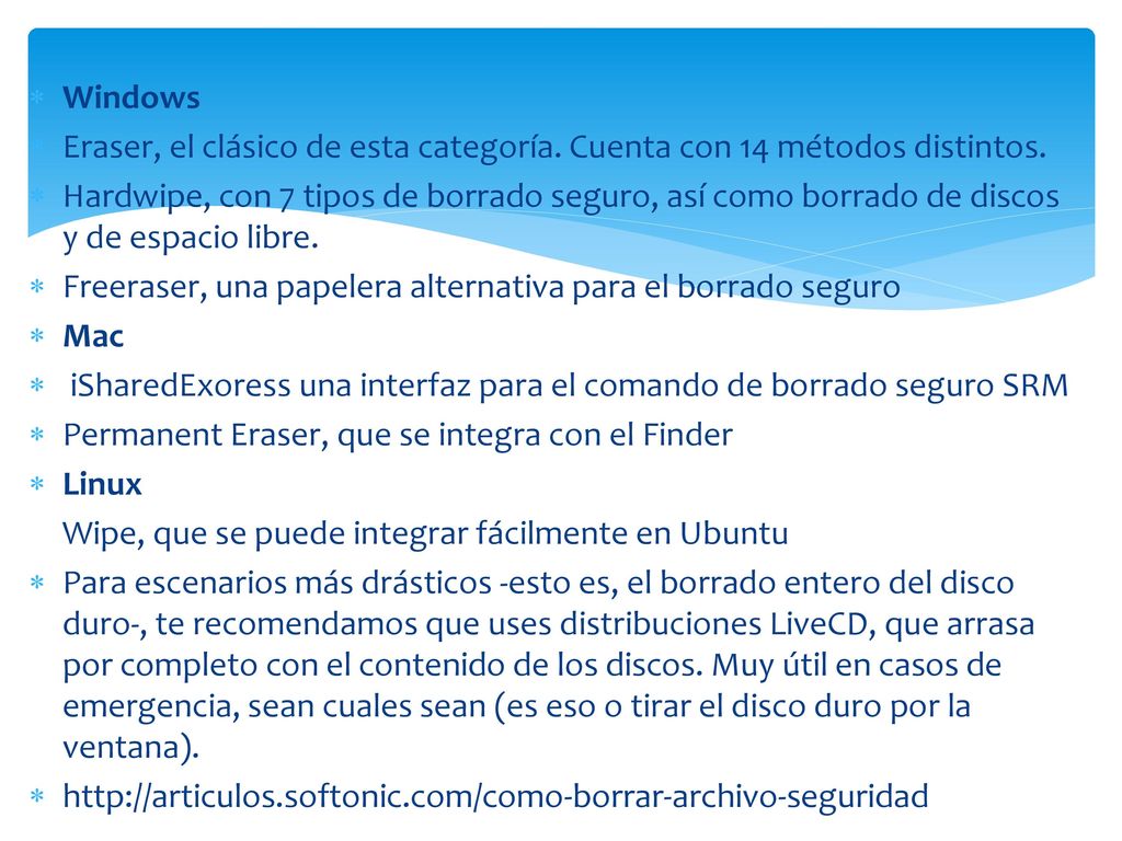 Windows Eraser, el clásico de esta categoría. Cuenta con 14 métodos distintos.