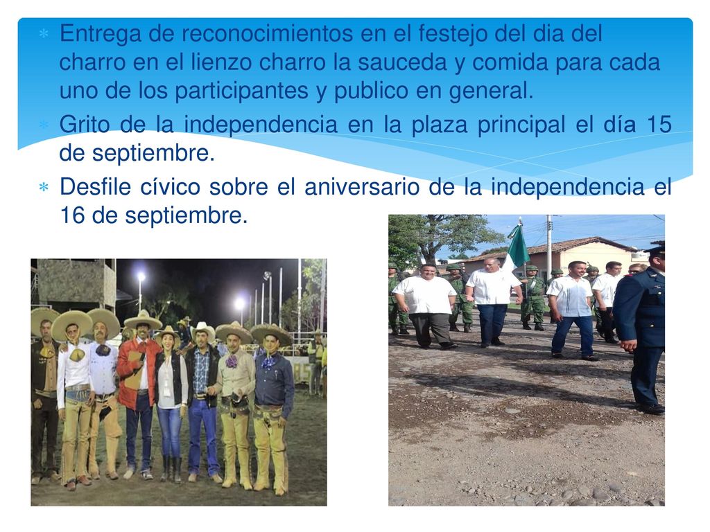 Entrega de reconocimientos en el festejo del dia del charro en el lienzo charro la sauceda y comida para cada uno de los participantes y publico en general.