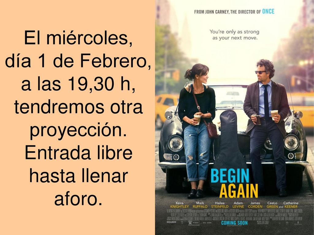 El miércoles, día 1 de Febrero, a las 19,30 h, tendremos otra proyección.