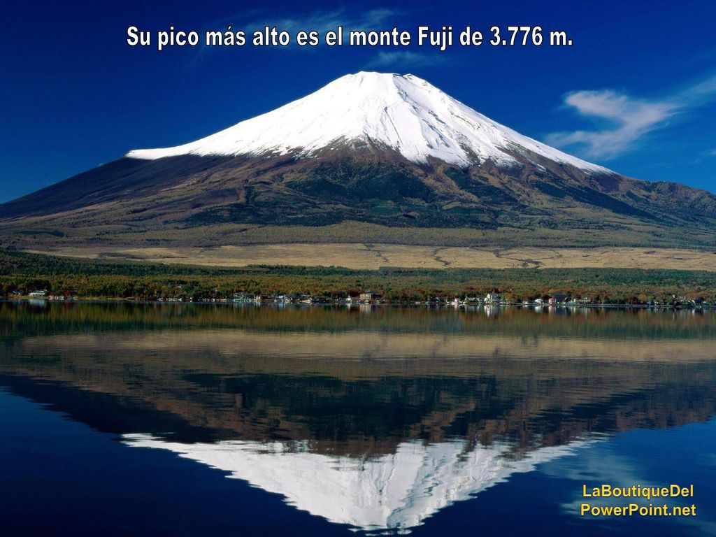 Su pico más alto es el monte Fuji de m.