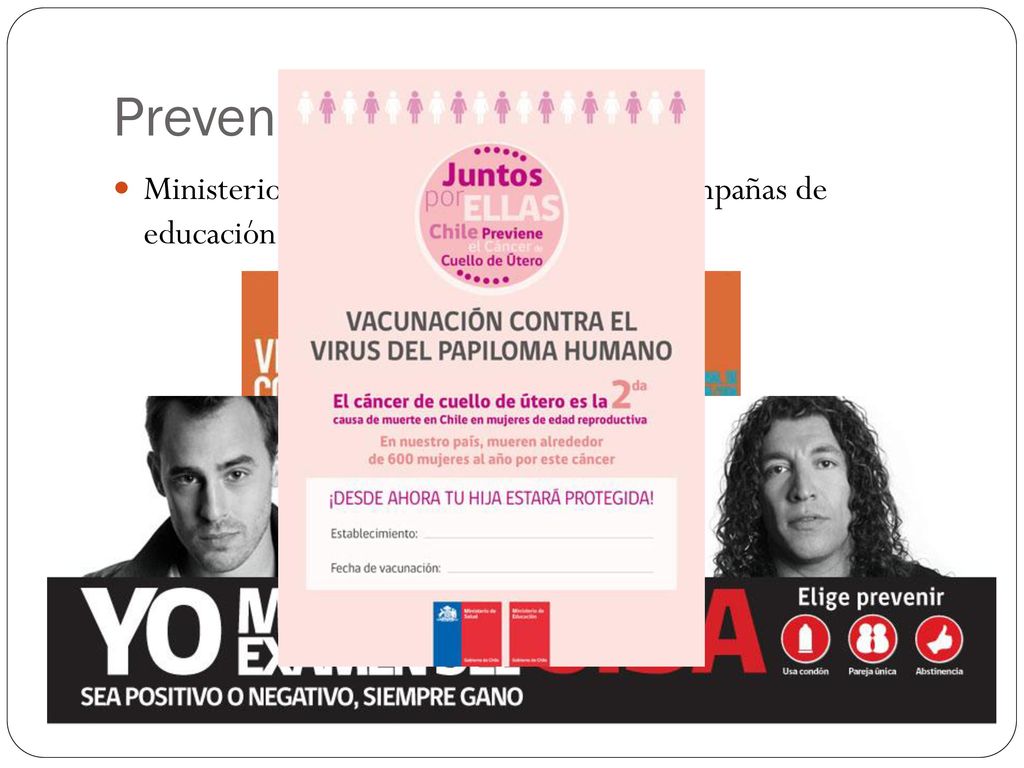Prevención Ministerio de Salud: Se relacionan con campañas de educación, vacunación y monitoreo.
