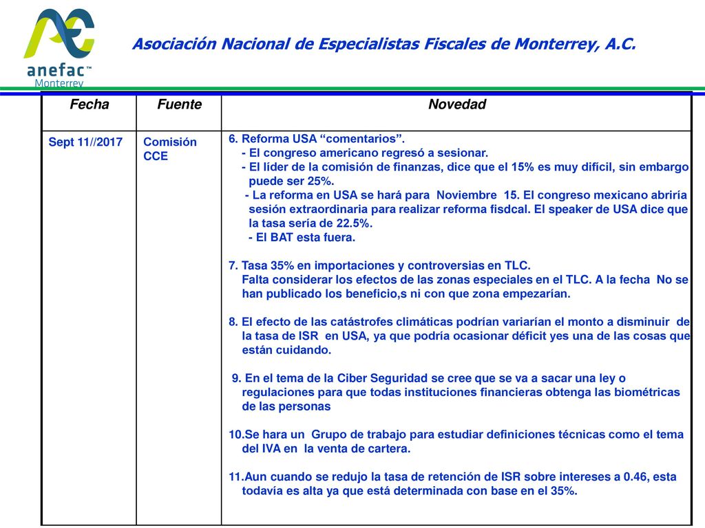 Asociación Nacional de Especialistas Fiscales de Monterrey, A.C.