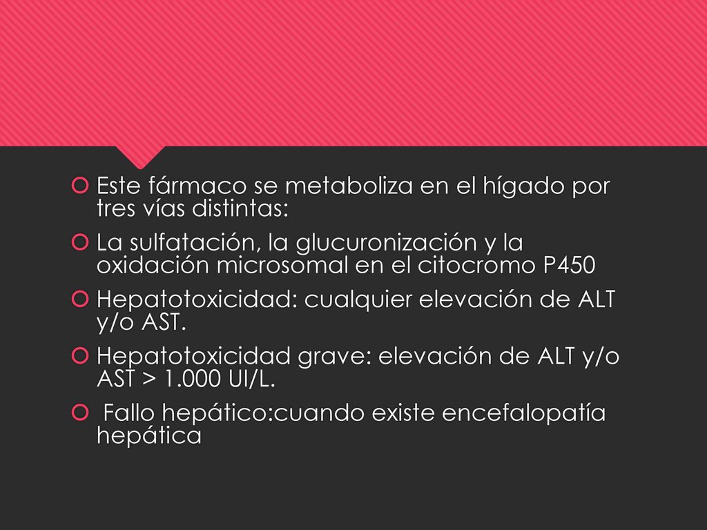 Este fármaco se metaboliza en el hígado por tres vías distintas: