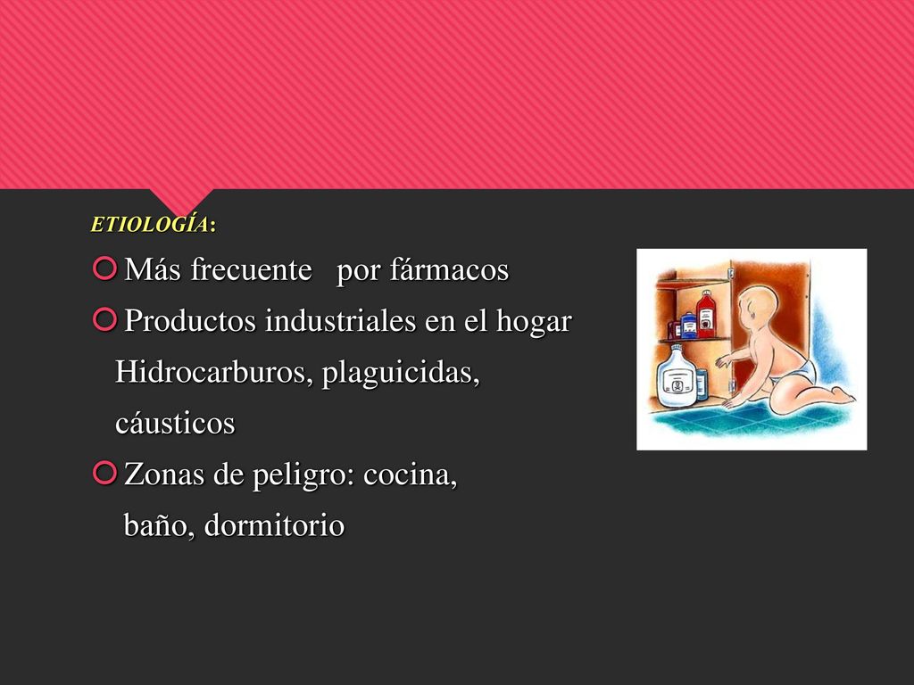 Más frecuente por fármacos Productos industriales en el hogar
