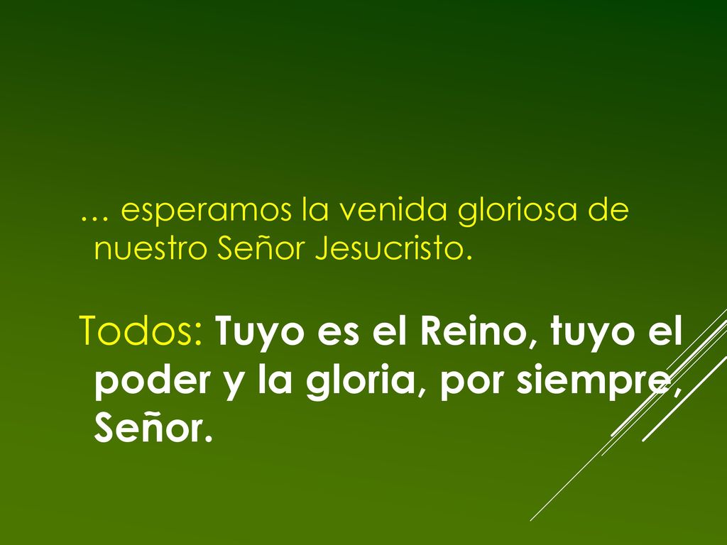 … esperamos la venida gloriosa de nuestro Señor Jesucristo.