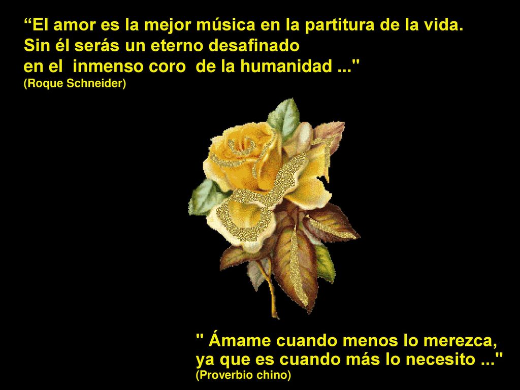 El amor es la mejor música en la partitura de la vida.