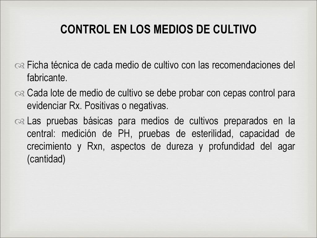 CONTROL DE CALIDAD PARA UN LABORATORIO DE MICROBIOLOGIA - ppt descargar