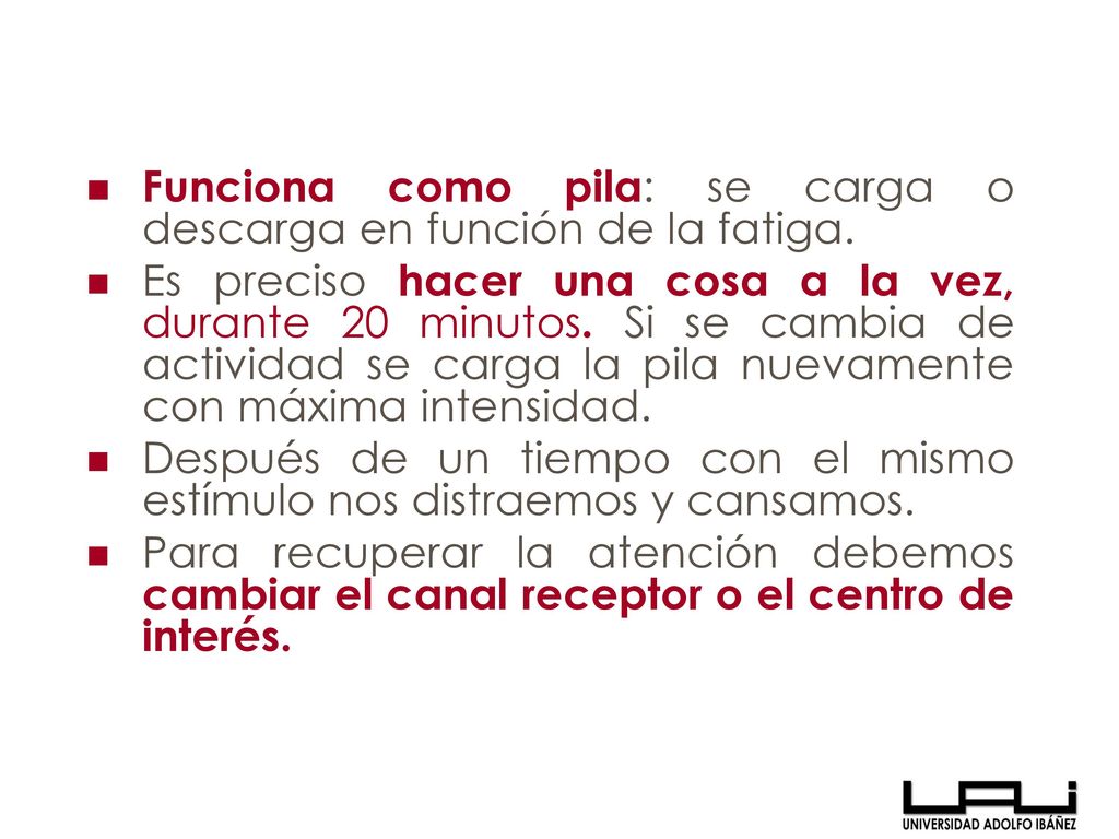Funciona como pila: se carga o descarga en función de la fatiga.