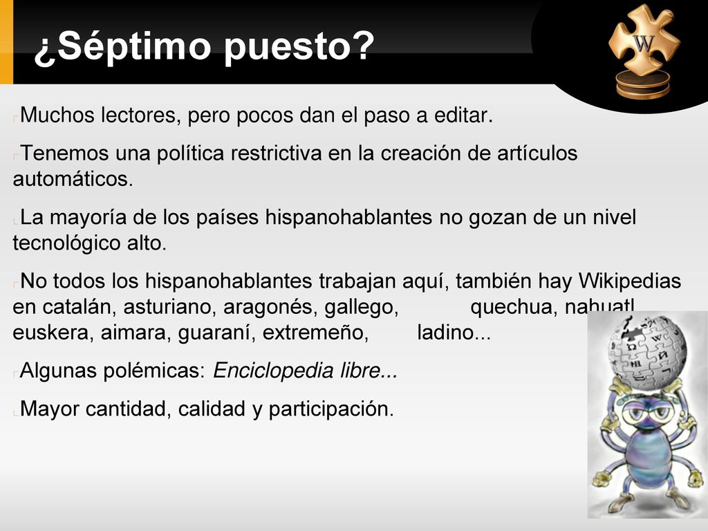 ¿Séptimo puesto Muchos lectores, pero pocos dan el paso a editar.