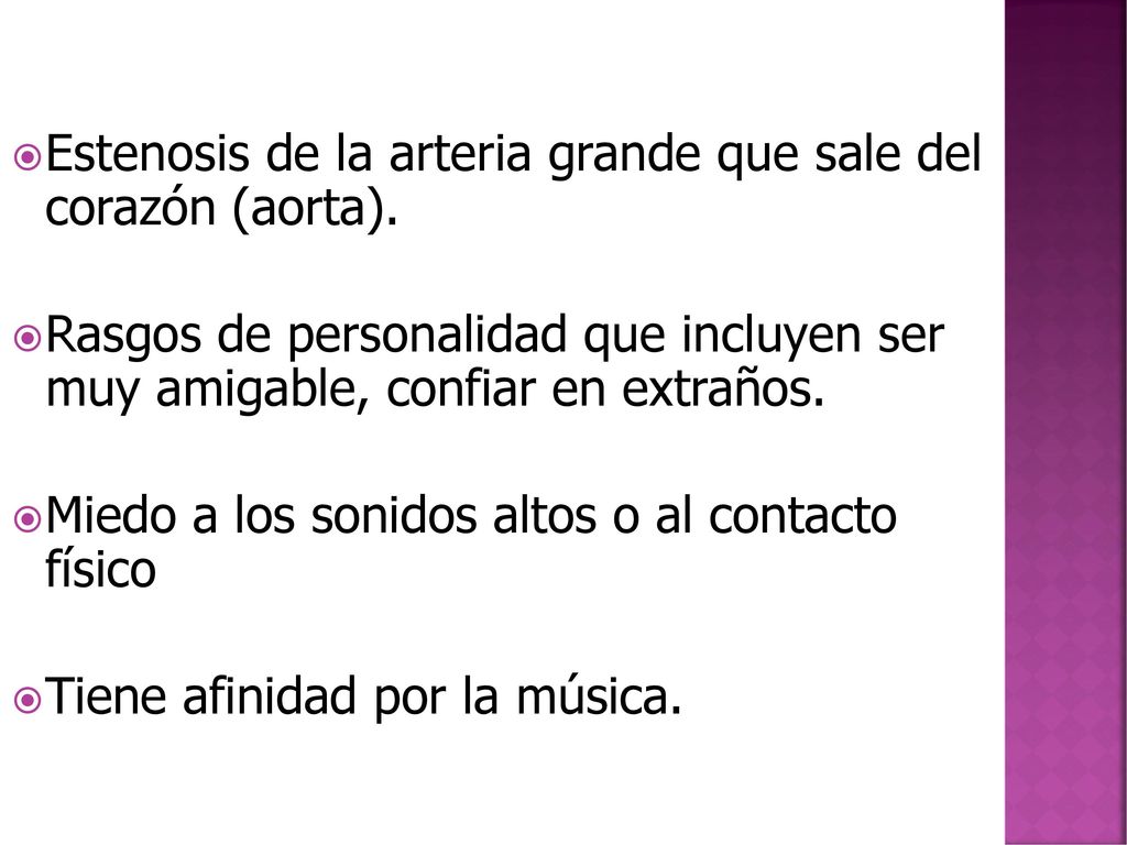 Estenosis de la arteria grande que sale del corazón (aorta).