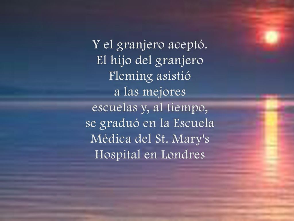 El hijo del granjero Fleming asistió a las mejores