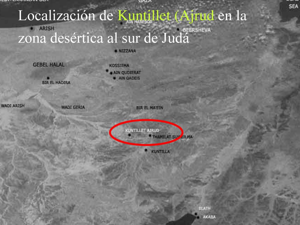 Localización de Kuntillet (Ajrud en la zona desértica al sur de Judá